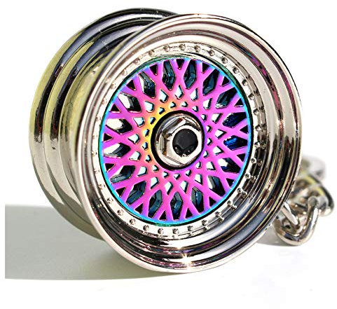 VmG-Store Speichenfelge Style Chrom Felge Schlüsselanhänger - massiver Anhänger S044 (Flip Flop, Felge Chrom)
