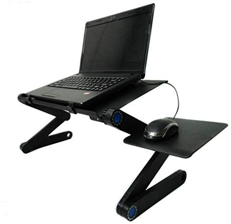 Mksutary Mesa Ordenador Portatil, Base Ajustable y Plegable, Soporte de Ratón para Notebook