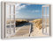 Feeby Leinwandbild - Bilder Wohnzimmer - Fensterblick Meer Strand Landschaft - 120x80 cm XXL 1tlg - Deko Schlafzimmer - Wanddekoration - Aesthetic - Groß Moderne Bild - Foto auf Leinwand