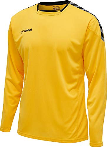 hummel Jungen Authentic Kids Poly Jersey L/S Trikot, Sports YelLow/Black, 116