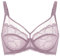 DOBREVA Femme Soutien Gorge Transparent avec Armature Minimiseur Dentelle Bralette Marron Rose 105E