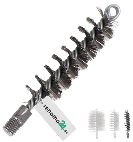 Renomo24 M12 Ofenrohrbürste aus Stahldraht, Heizkesselbürste mit M12 Gewinde, Kesselbürste 25mm, für effiziente Reinigung