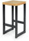 Magnetic Mobel Tabouret de Bar, Industriel en métal avec Repose-Pieds H60 cm (Chêne, Noir)