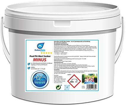KaiserRein pH Minus Granulat 8kg - senkt den pH Wert im Pool & Whirlpool - pH- zur Poolpflege, Einfache Anwendung über Abgabe ins Wasser, pH Senker Pool, pH- senker
