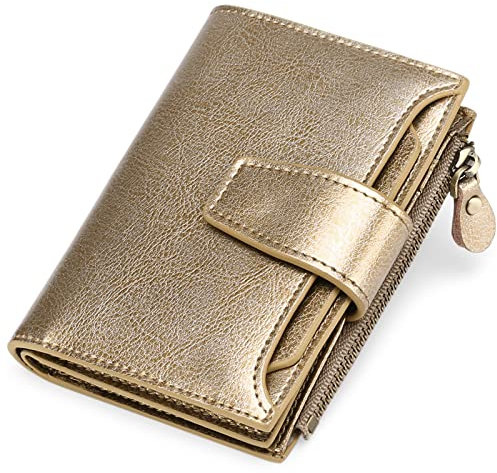 SENDEFN Portefeuille Femme Cuir Porte Monnaie Fermeture Eclaire, Portefeuille et Porte Carte Femme RFID Blocage