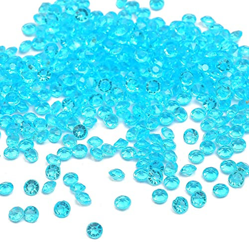 1000 Stück Acryl Deko Diamantkristalle 4mm Glitzer Streudeko Tischschmuck Funkelnd Dekosteine Kristalle Konfetti Diamanten zum DIY Verzieren Tischdeko Hochzeit Taufe Verlobung Valentinstag,Hellblau