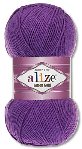 Alize 100 g Cotton Gold Premium Wolle in 59 Sommerwolle Garn Stricken Amigurumi (44 | Violett)