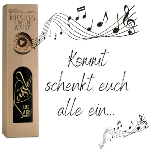 Neu! SINGENDER WEIN mit dem KÜSSLER-SONG – ein Cuvée rosé mit dem Küssler-Song – im nachhaltigen Geschenkkarton – das ideale Weingeschenk!