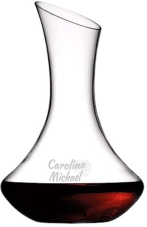 MASTERLASER3.0 Decanter Professionnel Personnalisé - Carafe à vin rouge gravée - Personnalisable avec Nom, Initiales, Date et Caractères Divers, 1,7 L, Meilleure idée cadeau (Carafe seulement)