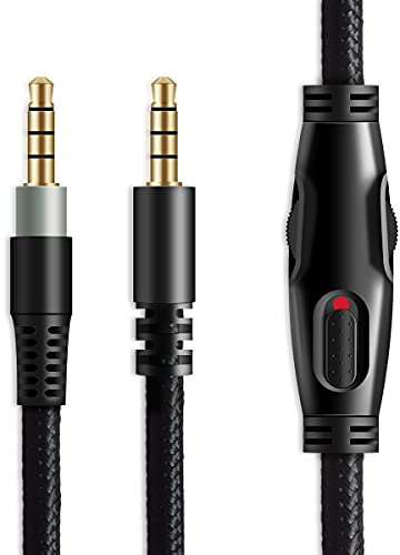 MJKOR Câble audio auxiliaire de rechange pour casques de jeu HyperX Cloud Alpha et Cloud Mix avec contrôle du volume intégré (2 mètres)