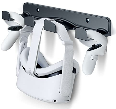 SOKUSIN VR Wall Mount - Storage Stand Holder Hook for Meta/Oculus Quest 2/Quest/Rift/Rift S/PSVR 2/Valve Index/HTC Vive/HP Reverb G2/Playstation VR Headsets, Gaming Controller Hanger Space Saving