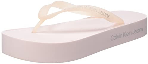 Calvin Klein Jeans Femme Tongs Claquettes, Rose (Peach Blush/Oyster Mushroom), 38 EU
