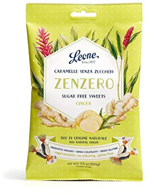 Pastiglie Leone - Caramelle Senza Zuccheri sacchetto da 100gr (Zenzero)