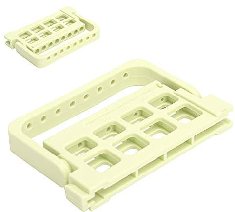 Soporte de taladro dental para archivos de endodoncia, soporte de archivos de canal radicular de 8 agujeros, soporte de archivos de conducto radicular, accesorios dentales (amarillo claro)