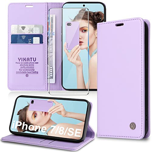 Handyhülle für iPhone SE 2020/2022 Hülle,iPhone 8/7 Hülle [mit Schutzfolie][Premium PU Leder] Klapphülle Ständer Kartenfach Magnetic Flip Case Cover Etui Tasche Schutzhülle für iPhone SE 2022/2020/8/7