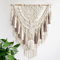 lokeisna Tapiz de macramé para colgar en la pared, tejido beige y rosa polvorienta, hecho a mano, decoración de pared, galería y guardería, tamaño 95 cm de largo x 27.5 pulgadas de ancho