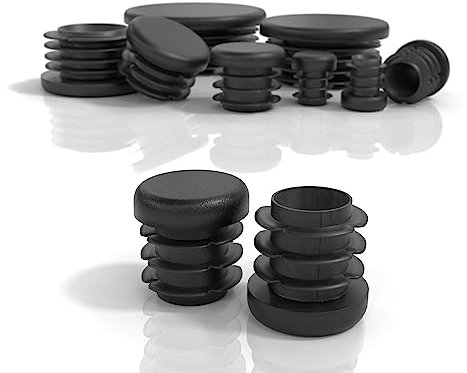 PD® Bouchons à lamelles Ronds 20mm pour Tube Rond | Embouts Ronds PE | Bouchon Pied de Chaise | Bouchon Tube Carré pour Tubes Métalliques, Chaises, Canapés, Tables et étagères | 20 pcs.
