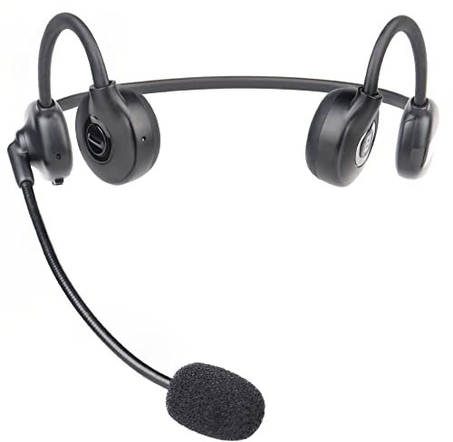 BANDARICOMM Knochenleitungs-Headset mit Mikrofon, Bluetooth-Stereo-Headsets mit Geräuschunterdrückung Boom-Mikrofon, IPX6 wasserdichte drahtlose Kopfhörer für Büro Laufen im Freien