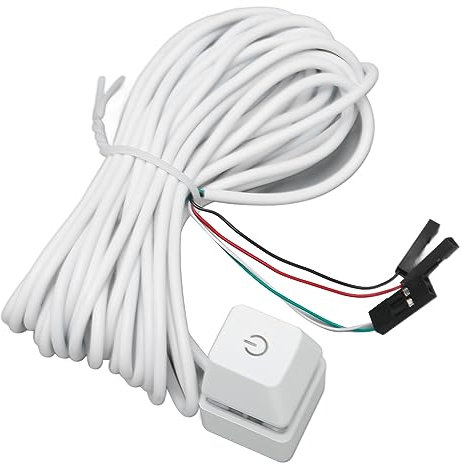 Bewinner Desktop-Computer-Netzschalter, Externer Fernstart-PC-Motherboard-Power-On-Off-Schalter-Tasten-Verlängerungskabel, PC-Power-Taste EIN-Aus-Reset-HDD-Taste für Desktop-PC (Grünes