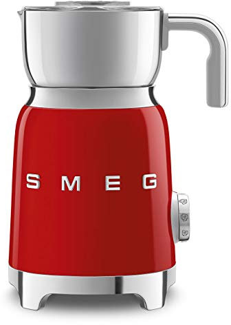 Smeg MFF11RDUK Induction Milk Frother with Tritan TM Renew, 500W, Red