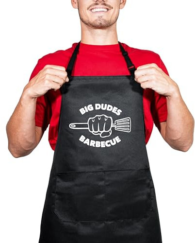 Grill Rescue Lustige Grillschürzen für Herren – hitzebeständig mit verstellbarem Hals und Fronttasche, Big Dudes, Einheitsgröße