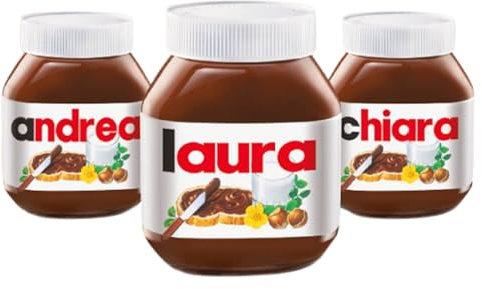 Nutella Ferrero Idea Regalo Sweet Barattolo crema Kinder spalmabile personalizzato regali san valentino feste di compleanno natale (Generico)