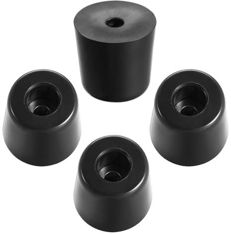 Recogwood 4Pcs Round Rubber Feet, D31mm x 24mm x H25mm Non Slip Furniture Feet Pads Rubber Bumpers Pad Protectors for Cabinet, Desk Tables, Couches, Chair