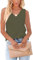 Homlan Camiseta de Tirantes para Mujer, sin Mangas, Cuello en V, Blusa Holgada, básica, Elegante, Blusa Informal, Verde Militar., S