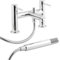 Deck Mount Round Bath Shower Mixer Tap with Shower Kit - Chrome