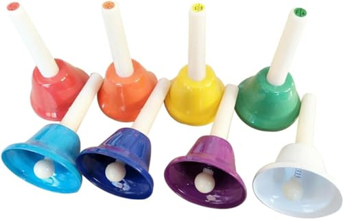 Handglocken-Set, Noten-Musikinstrument-Handglocke, pädagogische Percussion-Musikinstrumente, bunte Percussion-Glocken