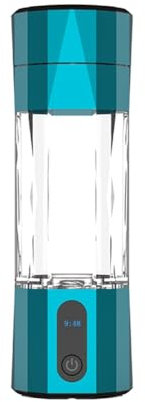 Kcvzitrds Generador de Hidrógeno por Electrólisis PEM, Pantalla 8000PPB, Botella de Agua de Hidrógeno Recargable Portátil, Azul