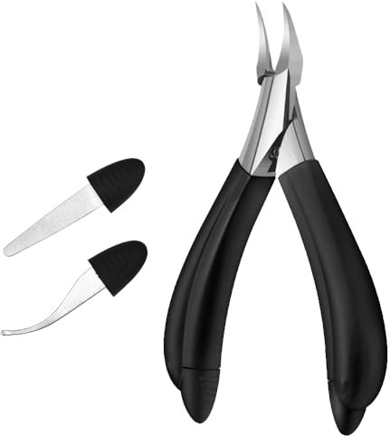 GIRAFEDA Nagelschere Dicke Fussnägel Nagelzange Kopfschneider Edelstahl Fussnagelzange Kopfzange Fusspflege 3-in-1 Fußnagelschere für Eingewachsene Nägel Nagelhautzange Nagelhautschere für Senioren