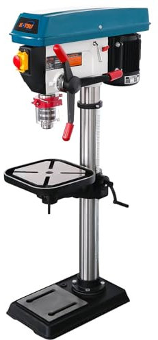 KATSU Tools Industrial Bench Pillar Drill Press 900W + 20mm Chuck + 12 Speeds Electronic Variable Speed Switch + 85mm Max Drilling Depth + 25mm Max Drilling Diameter + Height Adjustable Drill Table