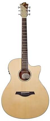 Sevinia Electro-Acoustic Guitar, Grand Auditorium Style with Solid Spruce Top & Mahogany Back & Sides, 3-Band EQ, Tuner, Rosewood Fingerboard, Okoume Neck Padded Bag & Strap Included