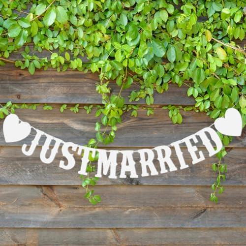 Just Married Banner, Hochzeit Dekorative Buchstaben, Hochzeitsdeko Frisch Verheiratet, Romantische Hochzeit Dekoration für Hochzeit Brautdusche Junggesellinnenabschied