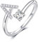 TINGN Ring für Freundin, Ring mit mit A Buchstaben Gravur, Ringe Mädchen Verstellbar Silber 925, Silber Ringe 925 Frauen, Verlobungsringe, Geschenke für Freundin