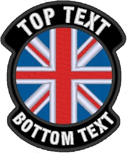 Personalised British Flag Custom Badge Military Name Patches, Uniform, Work Shirt Flag Styles Name Patches Biker Jacket Club Uniform Tags Jeans Labels Bags Fastener Hook & Loop (Glow, Small)