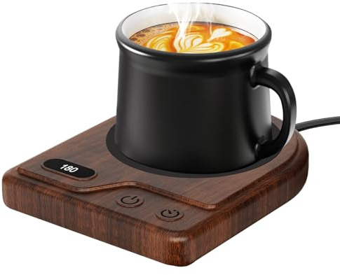 Chauffe-tasse à café avec 3 réglages de température réglables, chauffe-tasse à café de 2 à 12 arrêt automatique, chauffage de tasse à café avec affichage numérique pour