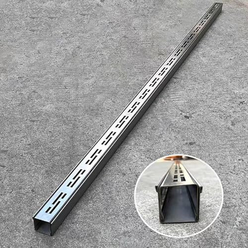 Abflussgitter 4 Zoll Breites Entwässerungssystem aus Rostfreiem Stahl, Grabenentwässerungsset für Hof/Einfahrt mit Metallgitter, Regenrinnen für Den Außenbereich, Rinnensieb(100x3.5x3cm/39.4x1.4x1.2in