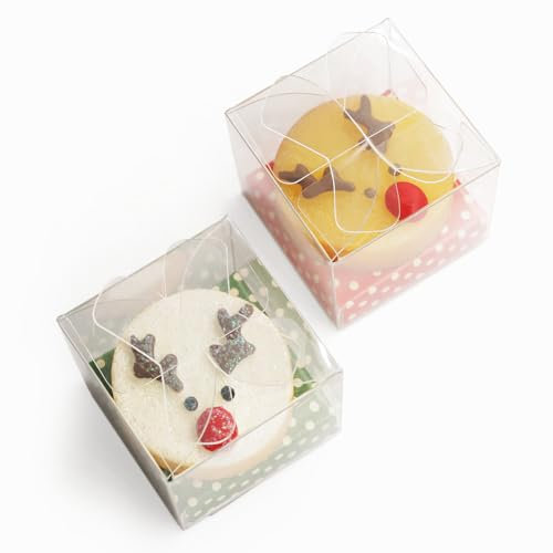 Odoria Puppenhaus Kuchen Weihnachten Miniatur: 1/12 Maßstab Dessert für Bäckerei Party Festlich - Mini Gebäck Backwaren Küche - Winzig Essen Backen Realistisch DIY Rot Grün 2Stk