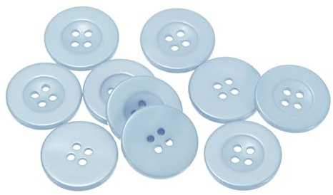 QUARKZMAN 10 Stück Knöpfe 25mm Bastelknöpfe Grau Nähknöpfe Harz Rund Flach 4-Loch Kunststoffknöpfe für Nähen DIY Handwerk Scrapbooking Dekorieren Kleidung Mänteln Blusen Hemden