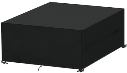 SanGlory Housse Salon de Jardin Exterieur Bache Table de Jardin, Robuste Tissu Oxford, Imperméable, Coupe-Vent, Anti-UV, Housse de Protection pour Mobilier de Jardin, Carré, 200x200x85cm