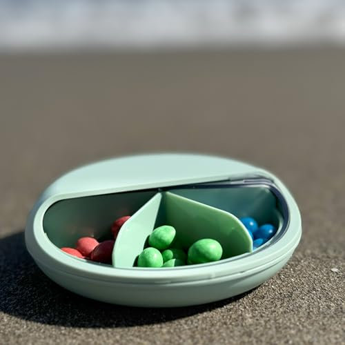 Carl Oscar BentoDISC PASTELL | mit Namen PERSONALISIERBAR | die drehbare Brotdose | 5 feste Fächer | Brotbox, Brotdose, Snackbox | für KiGa, Schule, Ausflug, Auto (pastellgrün)