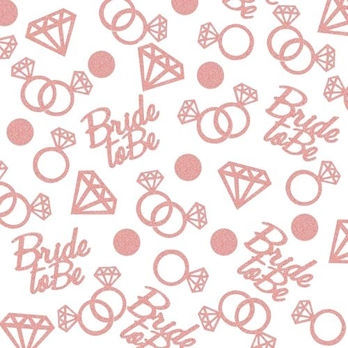 Ovanda Glitzer Konfetti Bride To Be Deko, 100 Stück Bride To Be Deko Accessoires Roségold, Junggesellenabschied Frauen Deko, Jga Accessoires Frauen, Braut Party Deko, Jga Tischdeko Frau
