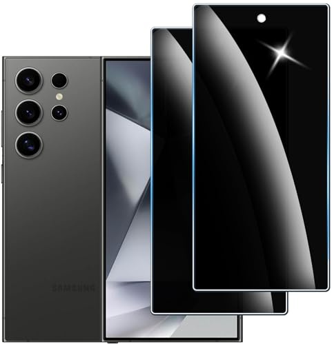 2 Piezas Protector Pantalla Privacidad Vidrio Templado para Samsung Galaxy S24 Ultra, Antiespia 9H Dureza, Anti-Arañazos, Anti-Huellas, Sin Burbujas
