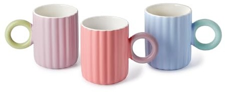 Teemando Becher Happiness New Bone China, matt, mit Relief, 3-fach sortiert 0,35 l H 10,5 cm Ø 7,5 cm von Cha Cult