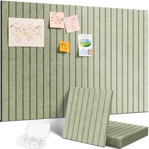 Lifewit Große Filz-Pinnwand, Selbstklebend für Wand, 90x60 cm, Salbeigrün | 6er-Pack Korkwand-Alternative aus Filz, Pinnwand Anschlagtafeln mit 30 Reißzwecken für Klassenzimmer & Homeoffice-Deko