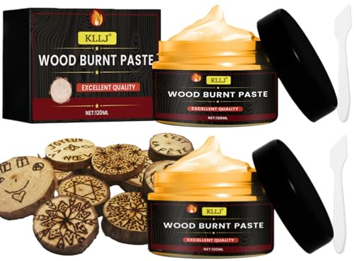 Gel à Combustion du Bois,2pcs Pâte de Combustion du Bois,Torch Paste Burning Wood,Pâte Torche Brûlante,Gel pour Brûler Le Bois avec Scoop,Torch Paste Bois,Gel pour Brûler Le Bois