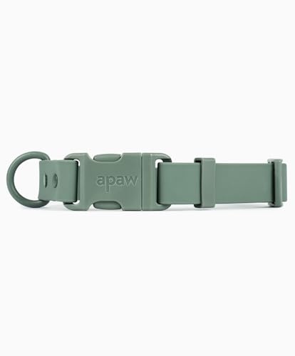 apaw® Halsband Ease, Halsband für Hunde, Halsband für Hunde aus Biothane, Soft-Touch Hundehalsband, Schmutz- und Wasserresistent, Gewebeband mit PVC-Beschichtung (Forest, M)