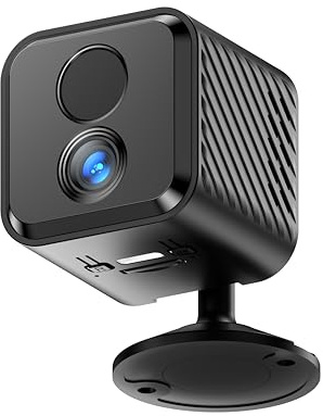 Liretope Mini Kamera, 4K HD WLAN Überwachungskamera Innen Für Live Übertragung Handy APP, WiFi Camera Nachtsichtkamera mit Bewegungsmelder/Lange Batterielaufzeit/Cloud-Speicherplat